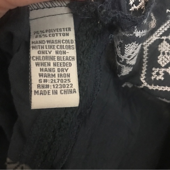 3/$15 Cecico blue boho wide dolman style sleeves  top - Picture 10 of 11